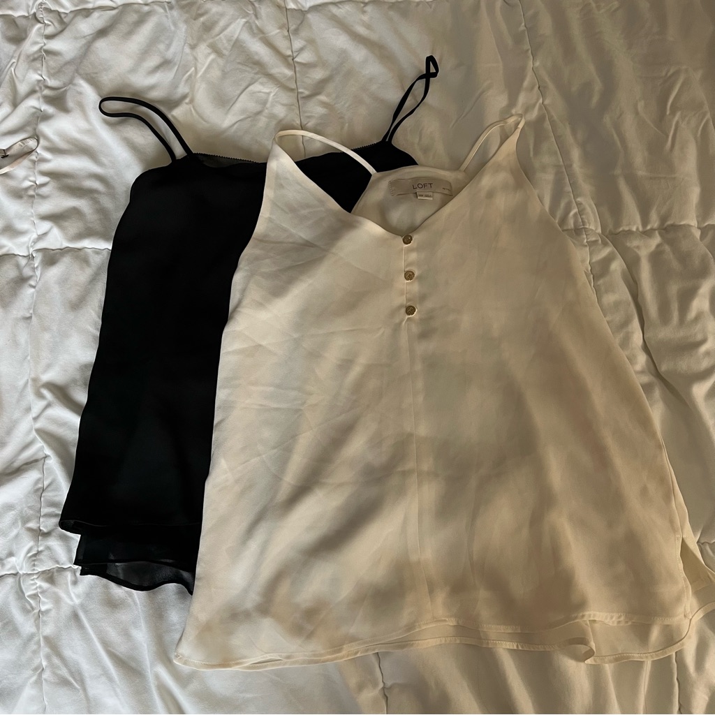 Lot Of 2 Banana Republic Loft Cami Strap Tops Xxs Petite